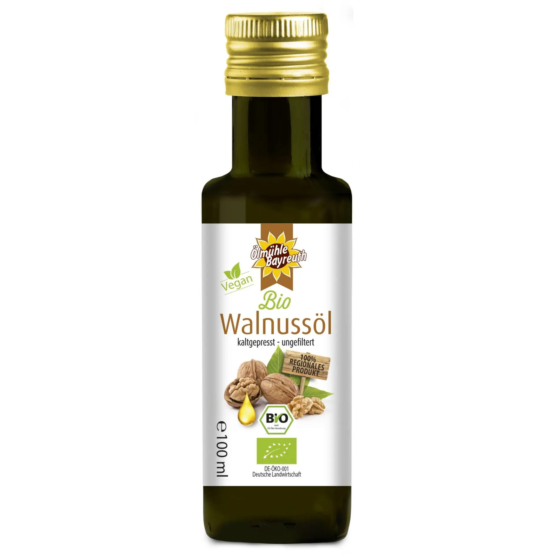 Bio Walnussöl kaufen - 100 ml kaltgepresst von der Ölmühle Bayreuth