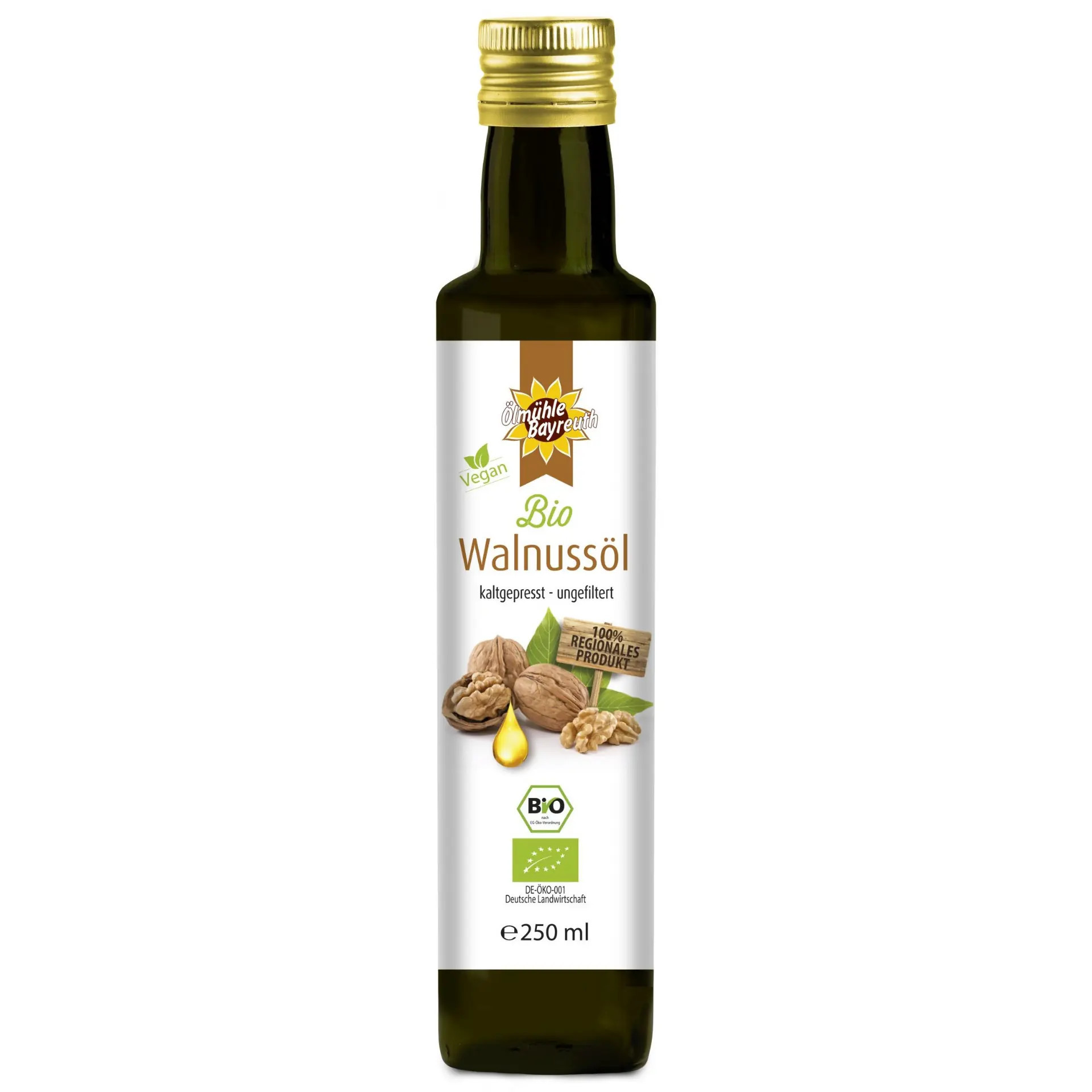Bio Walnussöl kaufen - 250 ml kaltgepresst von der Ölmühle Bayreuth
