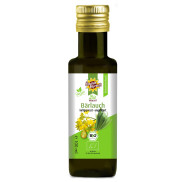 Bio Bärlauchöl 100 ml von der Ölmühle Bayreuth - Vorderseite der Flasche