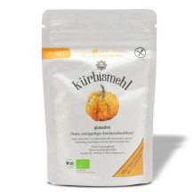 Bio-Kürbismehl (glutenfrei) aus frischen Kürbissen - 100g - Vorderseite