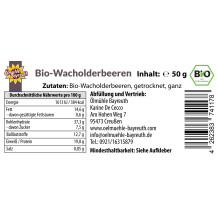 Wacholderbeeren Etikett Rückseite
