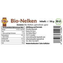 Nelken Etikett Rückseite