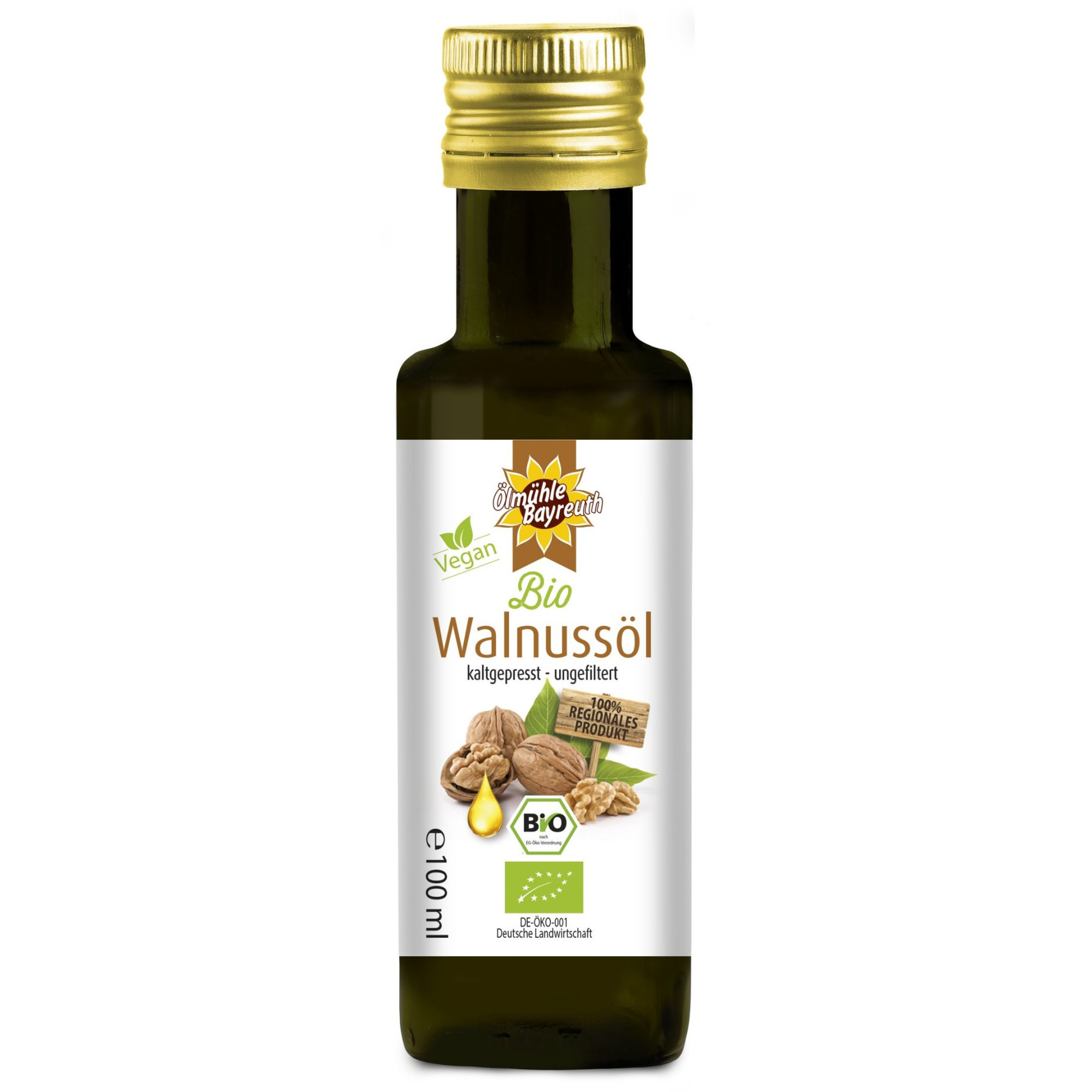Bio Walnussöl kaufen - 100 ml kaltgepresst von der Ölmühle Bayreuth