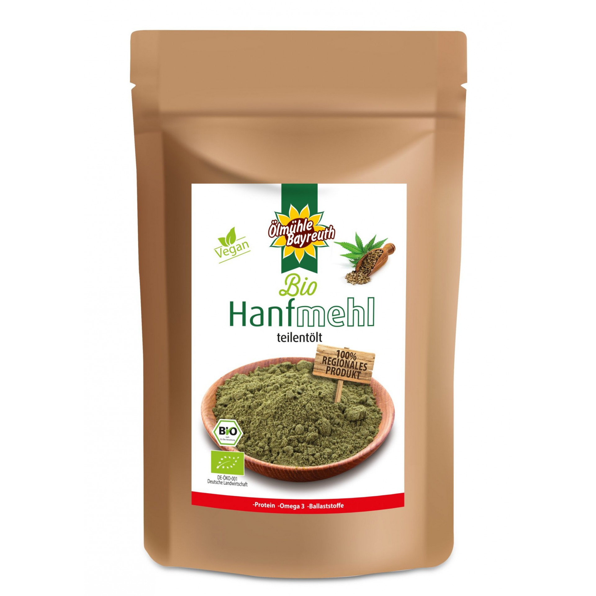 Bio Hanfmehl (teilentölt)