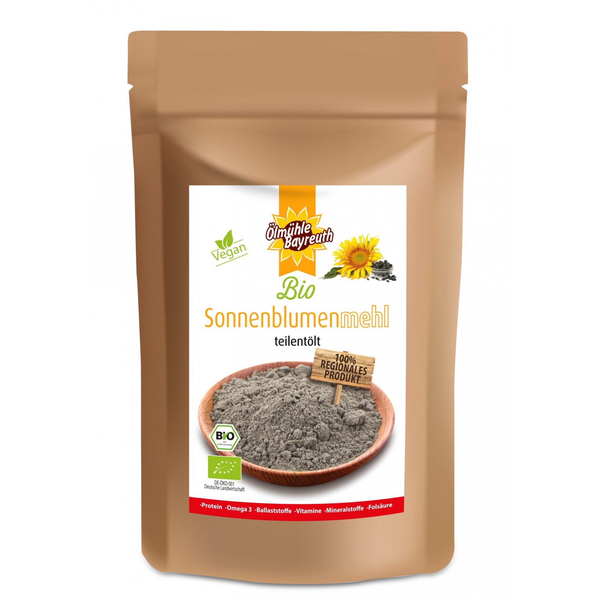 Bio Sonnenblumenmehl (teilentölt)