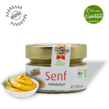 Mittelscharfer Bio-Senf 130 ml von der Ölmühle Bayreuth