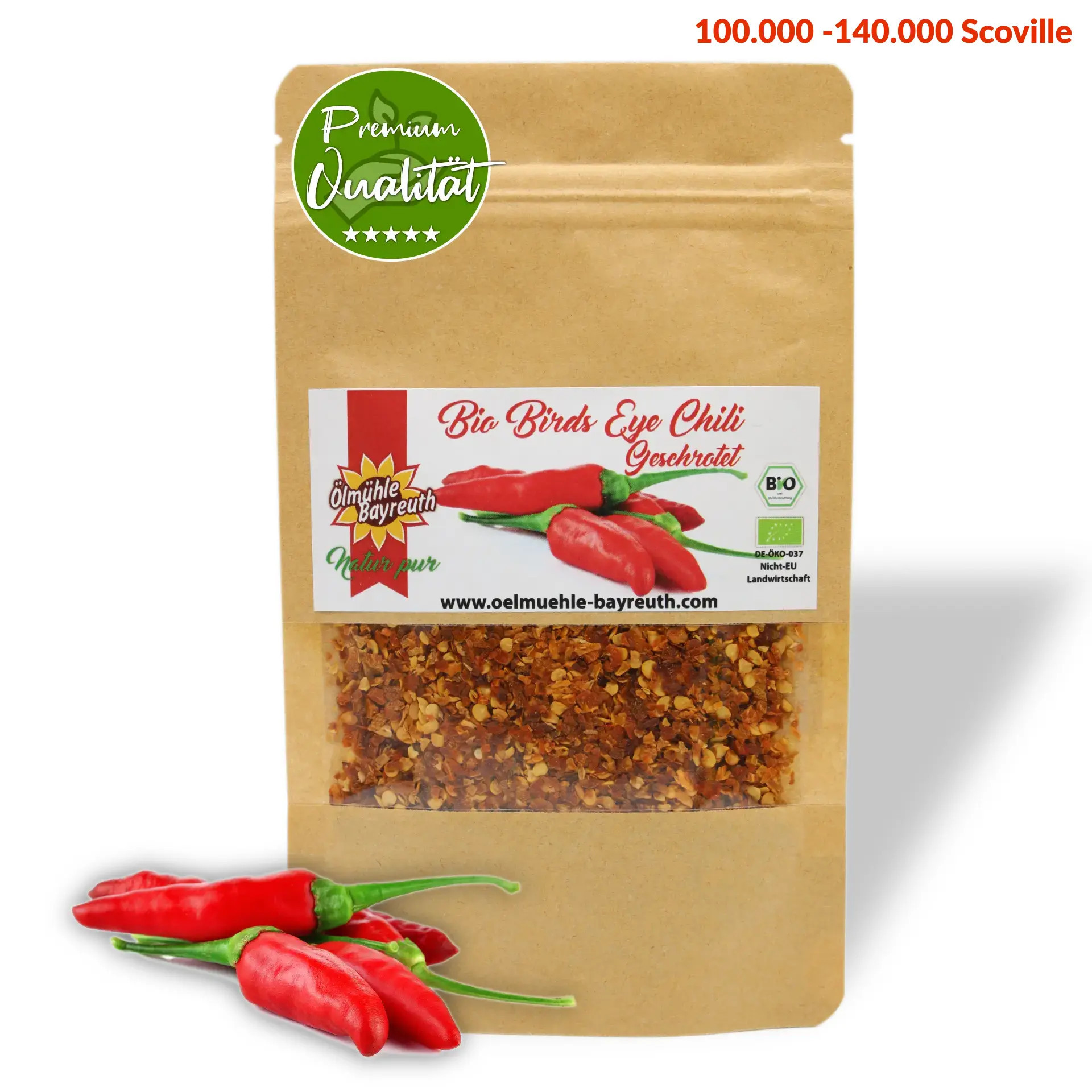 Bio Birds Eye Chili geschrotet