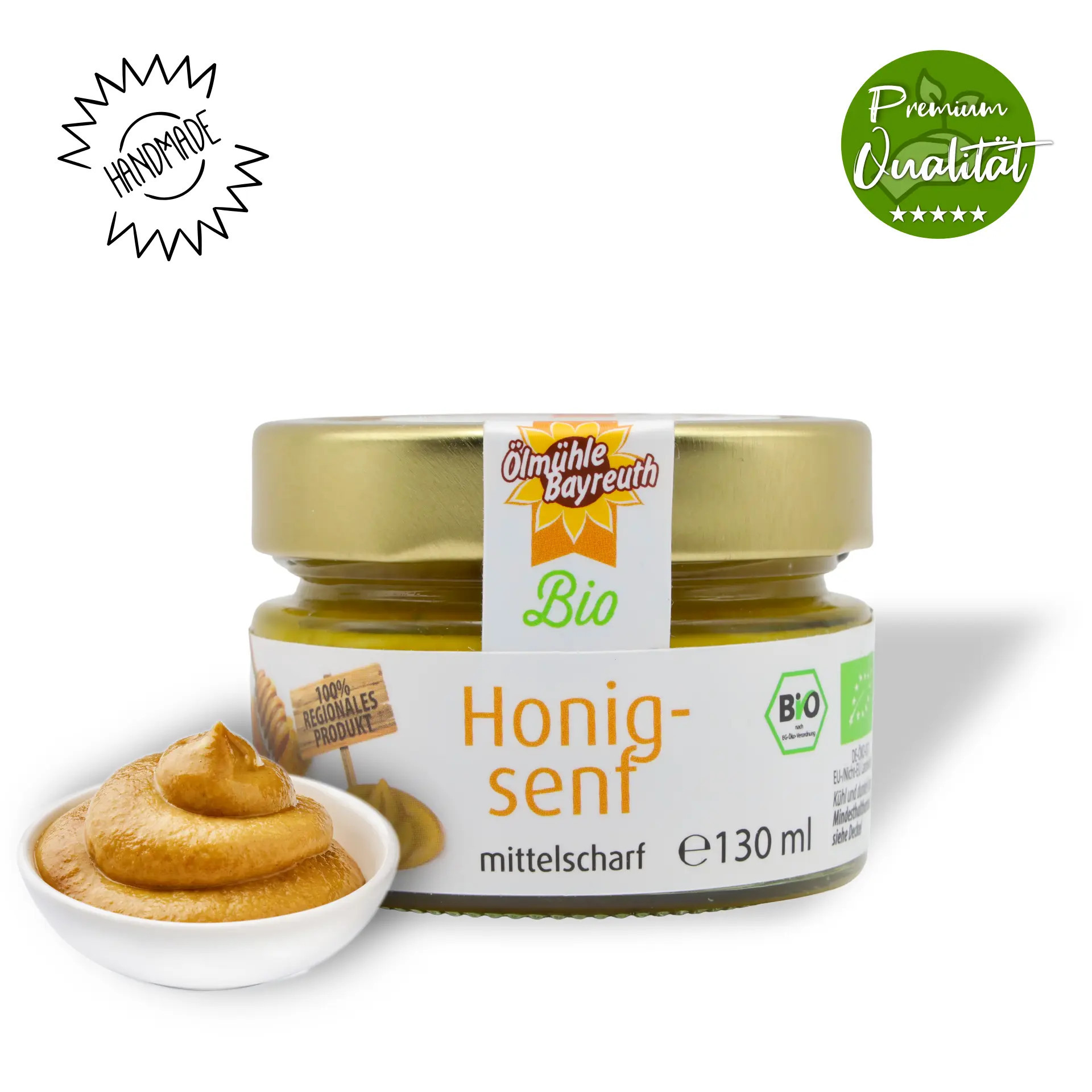 Bio Honigsenf 130 ml von der Ölmühle Bayreuth