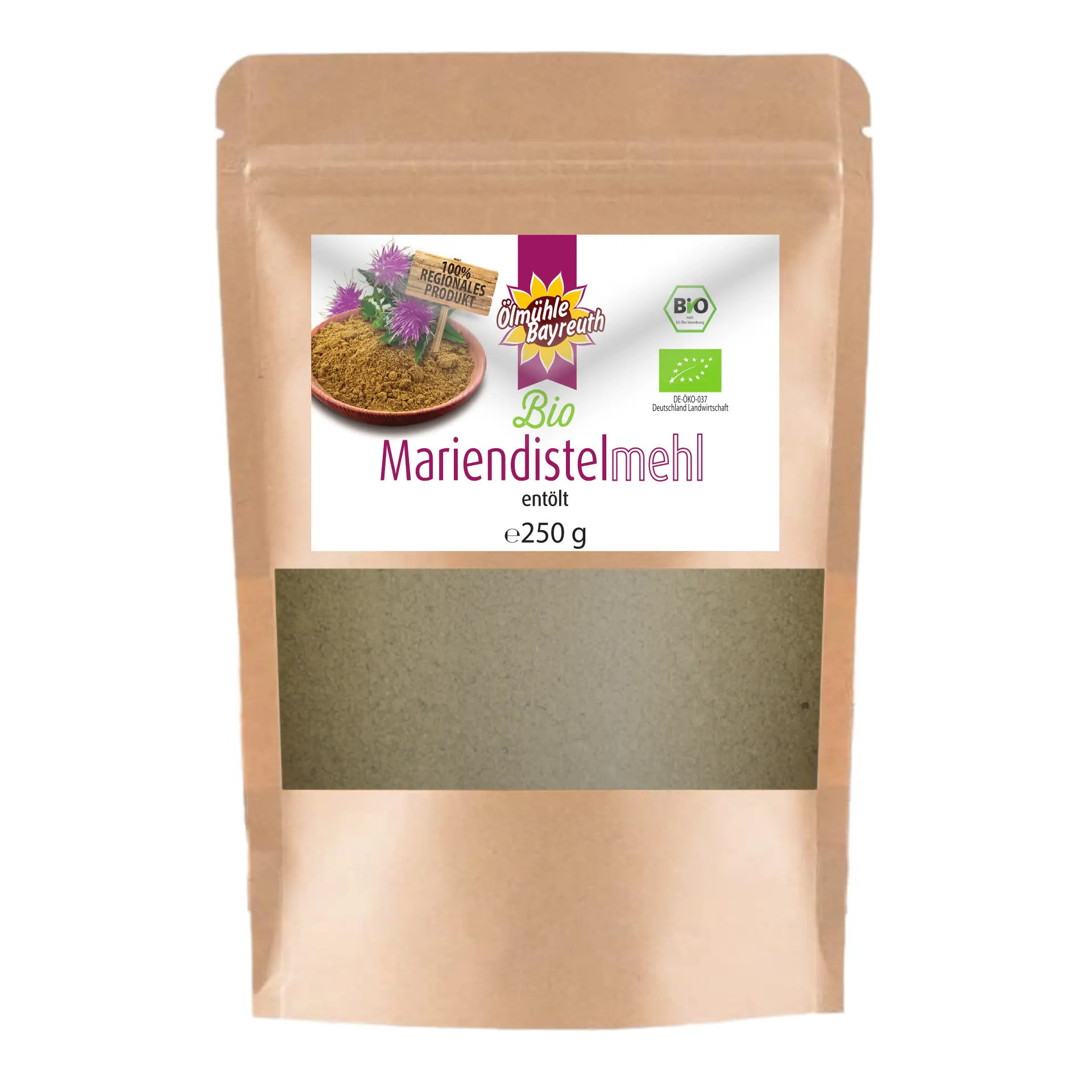 Bio Mariendistelmehl von der Ölmühle Bayreuth