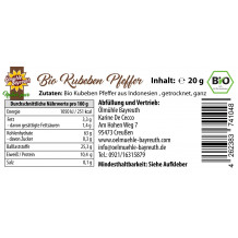Bio Kubeben Pfeffer von der Ölmühle Bayreuth
