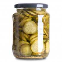 Eingelegte süß-saure Senfgurken (Rezept in Beschreibung)