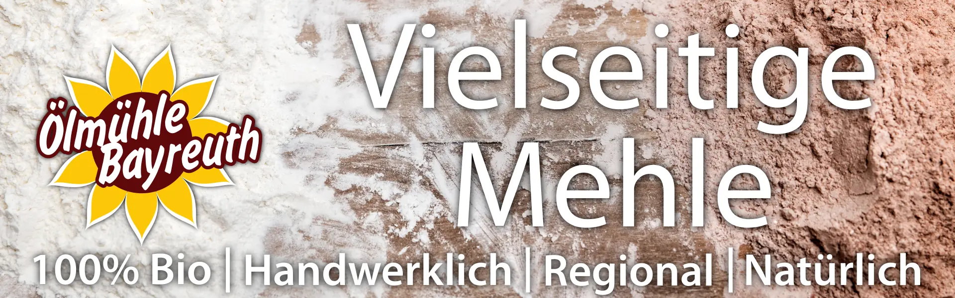 Unseren vielseitigen Mehle. Handwerklich hergestellt, Bio, naturbelassen und regional. Lasst euch überraschen wie vielseitig sie sind!