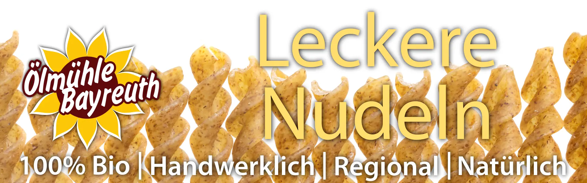 Leckere Nudeln aus der Ölmühle Bayreuth. Handwerklich, natürlich, aus regionalen Zutaten. Ein Genuss der so ursprünglich und natürlich ist, wie kaum ein anderer.