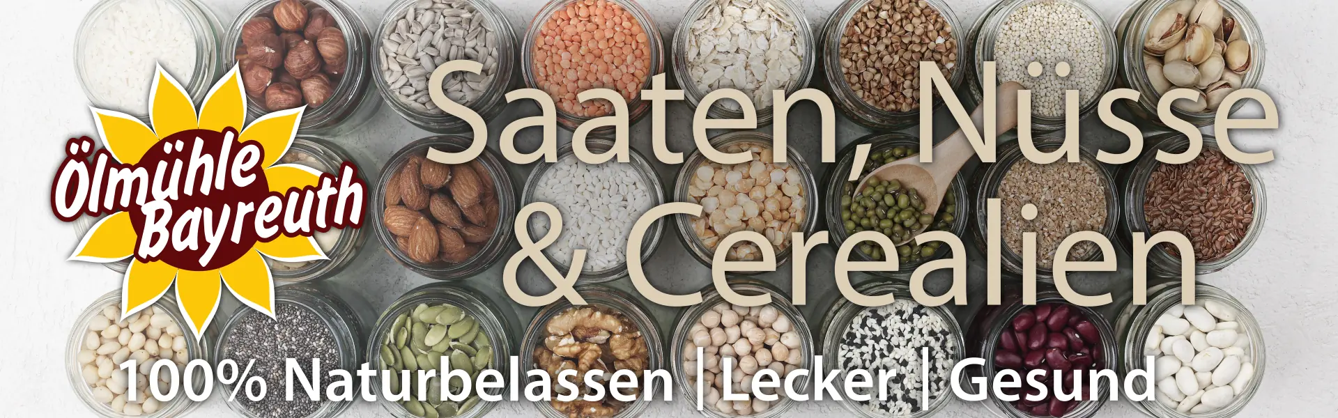 Bio Saaten, Nüsse & Cerealien – natürlich genießen und kraftvoll starten Tauche ein in unsere Auswahl an hochwertigen Bio Saaten, Nüssen und Cerealien, die dich mit Energie und Nährstoffen versorgen. Perfekt fürs Frühstück, zum Backen, Snacken oder Kochen – hier findest du reine Pflanzenkraft!  Unsere Produkte stammen aus kontrolliert biologischem Anbau und überzeugen durch ihre Frische, Qualität und Natürlichkeit. Von Mariendistel- und Leinsamen über Schwarzkümmel, Walnüsse und Buchweizen bis hin zu Haferflocken, Hanf – alles steckt voller Proteine, Ballaststoffe und gesunder Fette.  ✔ 100 % Bio-Qualität ✔ Nachhaltig & fair gehandelt ✔ Ohne künstliche Zusätze ✔ Ideal für Veganer, Vegetarier & Sportler    Mit unseren Bio Saaten, Nüssen und Cerealien bringst du natürliche Vitalität und Geschmack in deine Küche.