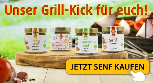Sommer ist zeit zum Grillen. Entdeckt unseren Senf und gibt euch den Grill-Kick
