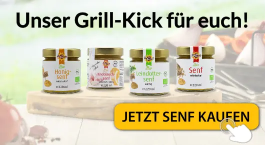 Sommer ist zeit zum Grillen. Entdeckt unseren Senf und gibt euch den Grill-Kick